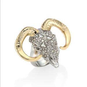 Alexis Bittar crystal horned ram ring NWOT